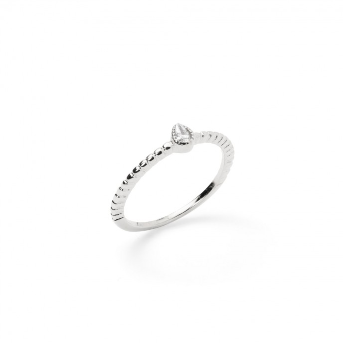 STEEL RING WITH DROP