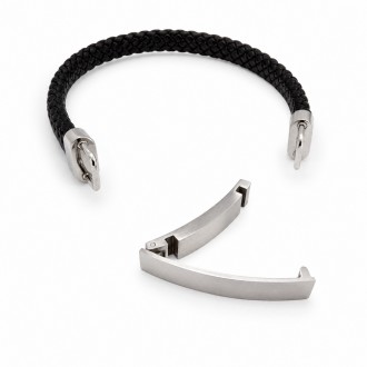 MEN'S STEEL LEATHER BRACELET