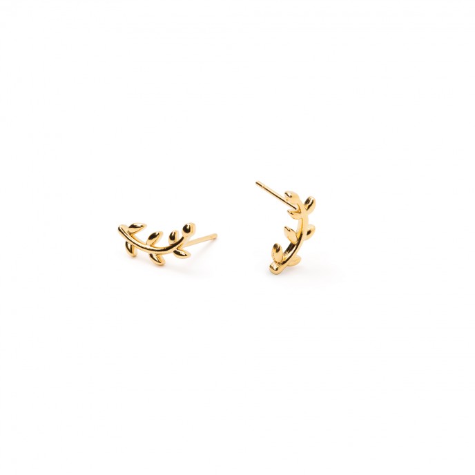 STEEL LEAF EARRINGS