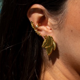 STEEL LEAF EARRINGS