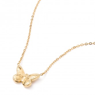 STEEL NECKLACE WITH BUTTERFLY