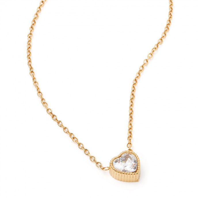 STEEL NECKLACE WITH HEART