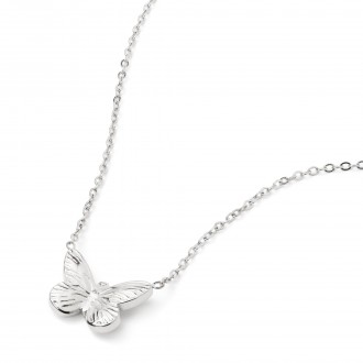 STEEL NECKLACE WITH BUTTERFLY