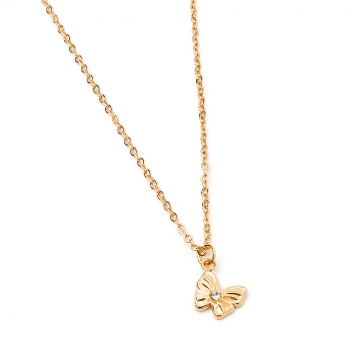 STEEL NECKLACE WITH BUTTERFLY