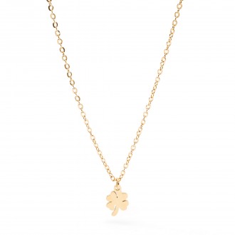 STEEL NECKLACE WITH CLOVER