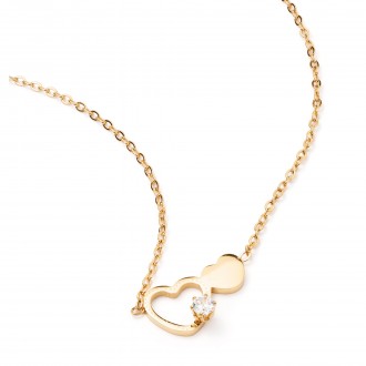 STEEL NECKLACE WITH HEARTS
