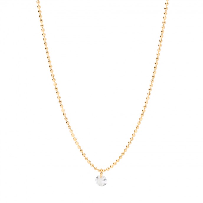 STEEL NECKLACE WITH ZIRCON
