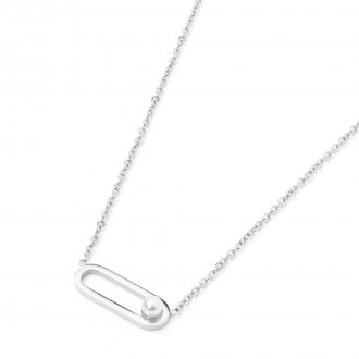COLLAR DE ACERO CON PERLA