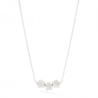STEEL NECKLACE WITH FLOWERS