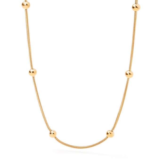 STEEL NECKLACE WITH BEADS