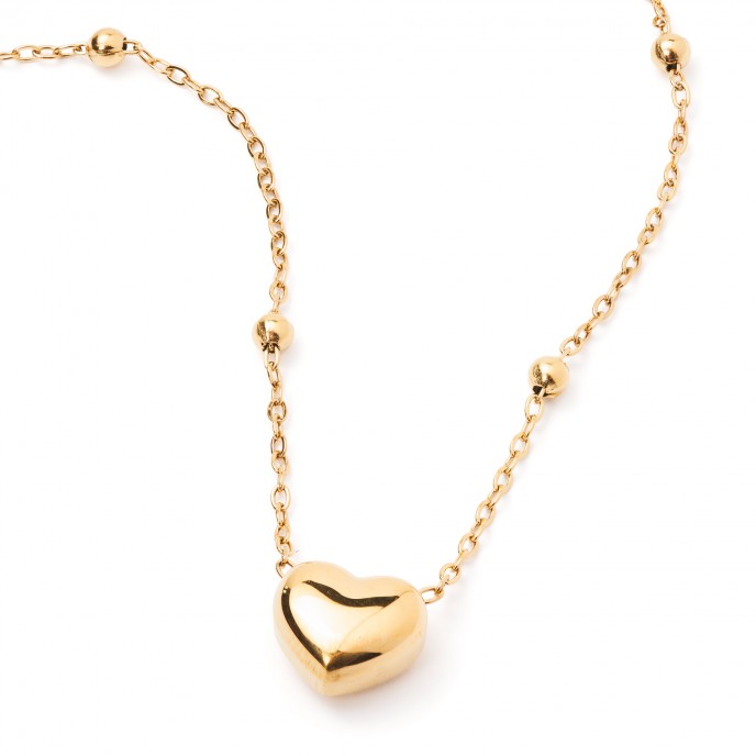 STEEL NECKLACE WITH HEART