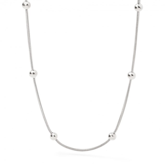 STEEL NECKLACE WITH BEADS