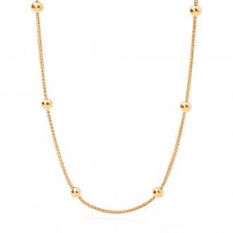 STEEL NECKLACE WITH BEADS