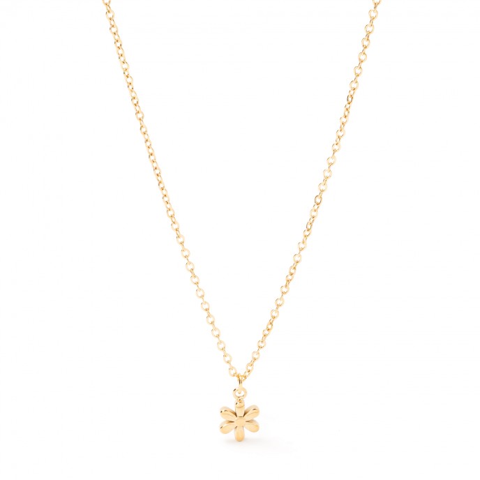 STEEL NECKLACE WITH FLOWER