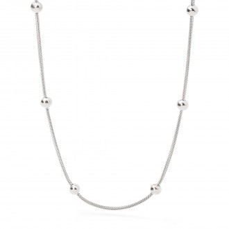 STEEL NECKLACE WITH BEADS