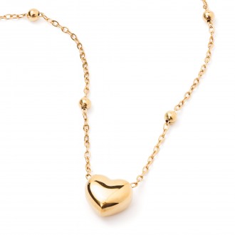 STEEL NECKLACE WITH HEART