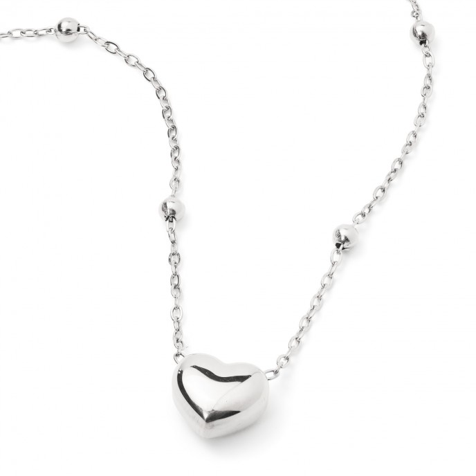 STEEL NECKLACE WITH HEART