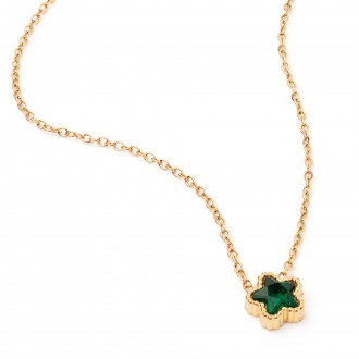 STEEL NECKLACE WITH FLOWER