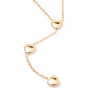 STEEL NECKLACE WITH HEARTS