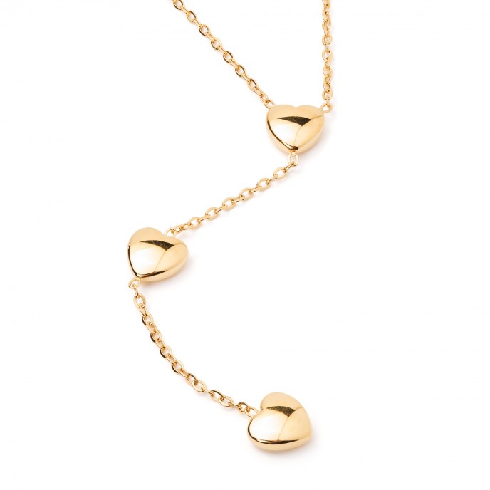 STEEL NECKLACE WITH HEARTS
