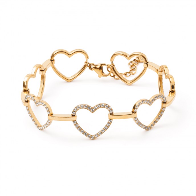 PULSEIRA AÇO CORAÇÕES PULSEIRA AÇO CORAÇÕES