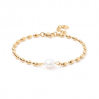 STEEL BRACELET WITH PEARL