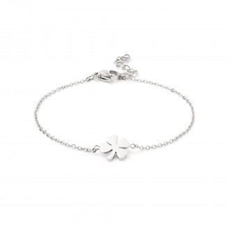 STEEL CLOVER BRACELET