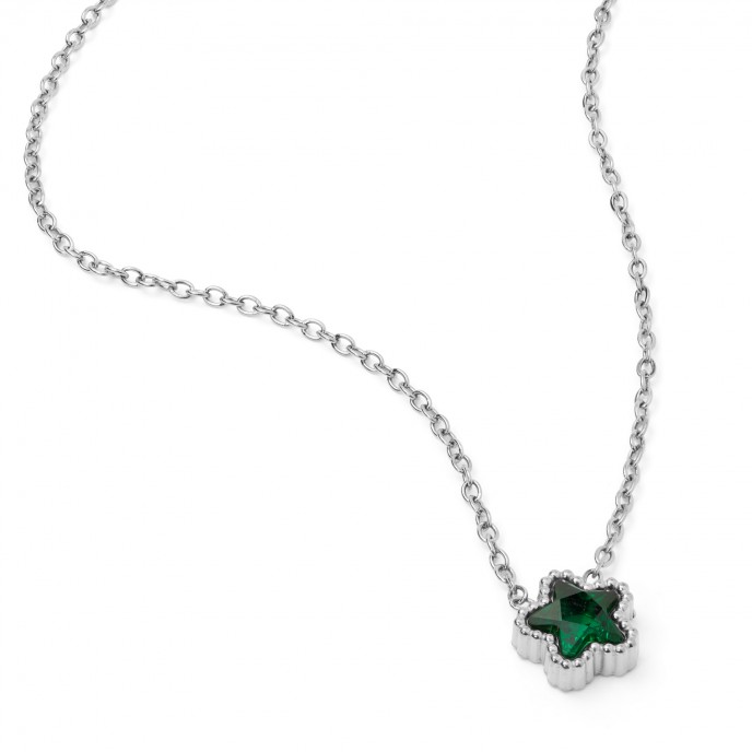 STEEL NECKLACE WITH FLOWER