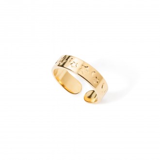 STEEL RING WITH STARS