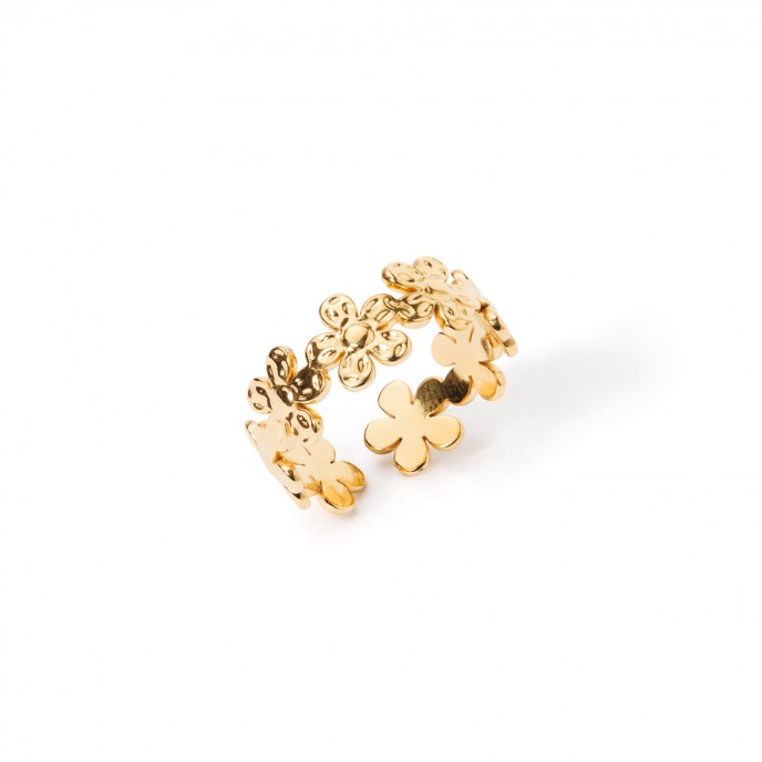 FLOWERS STEEL RING