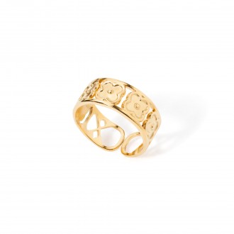 FLOWERS STEEL RING