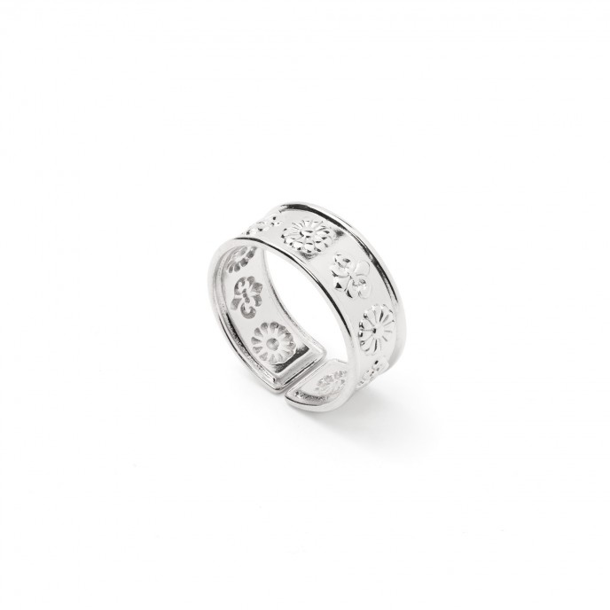 ANILLO FLORES DE ACERO