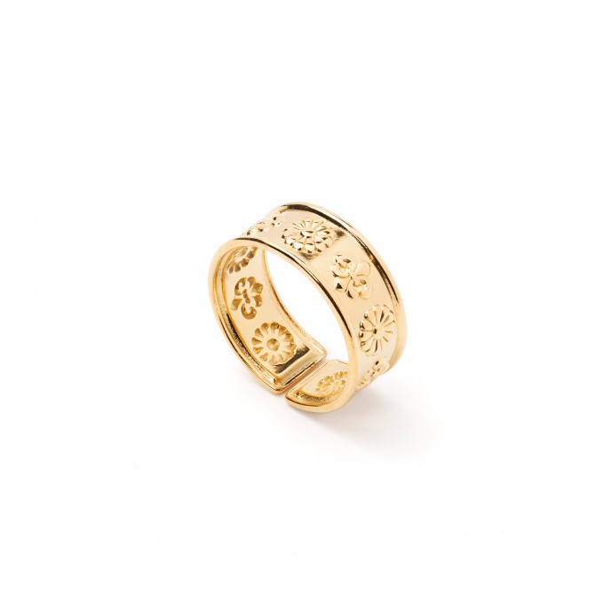 ANILLO FLORES DE ACERO