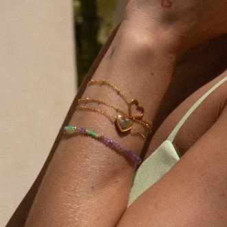 STEEL BRACELET WITH BEADS