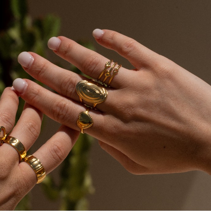 ANILLO OVAL ACERO