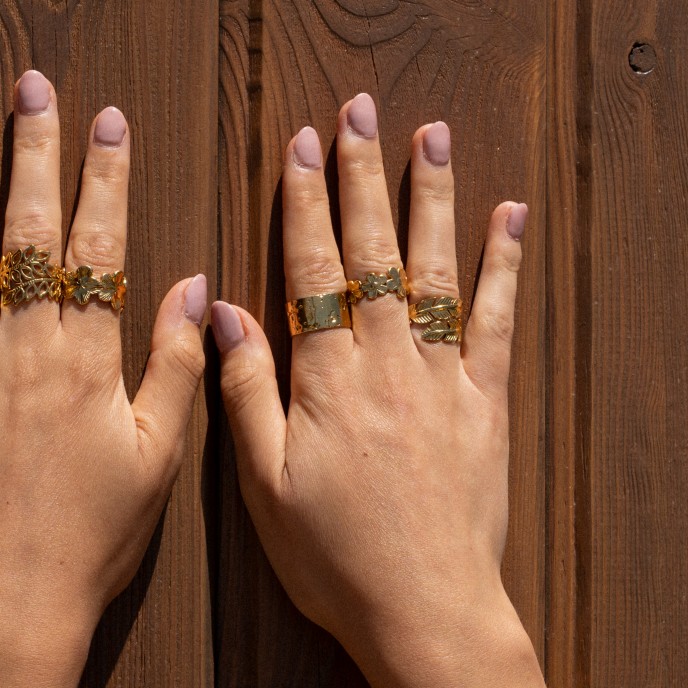 ANILLO FLORES DE ACERO
