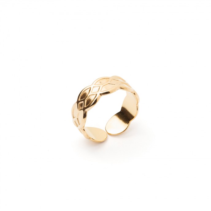 CRISSCROSS STEEL RING