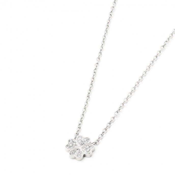 STEEL CLOVER NECKLACE