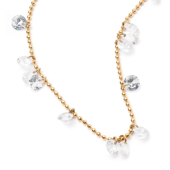 STEEL ZIRCON NECKLACE