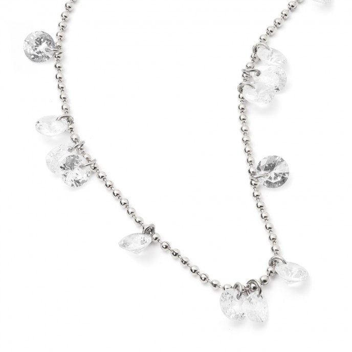 STEEL ZIRCON NECKLACE
