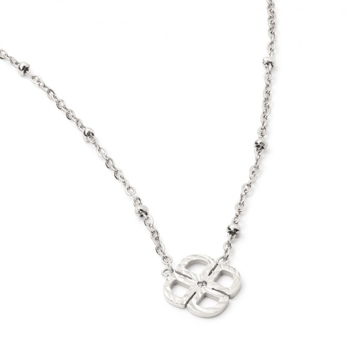 STEEL CLOVER NECKLACE