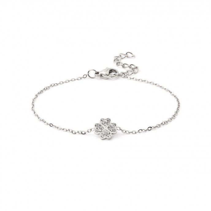 STEEL CLOVER BRACELET