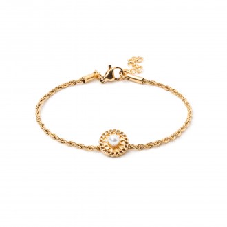 STEEL BRACELET WITH PEARL