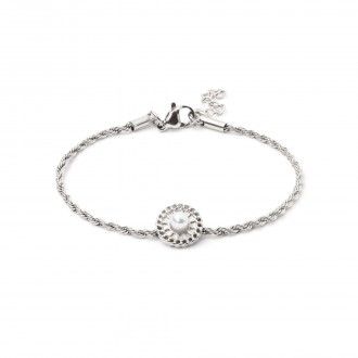 STEEL BRACELET WITH PEARL