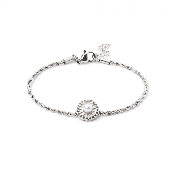 STEEL BRACELET WITH PEARL