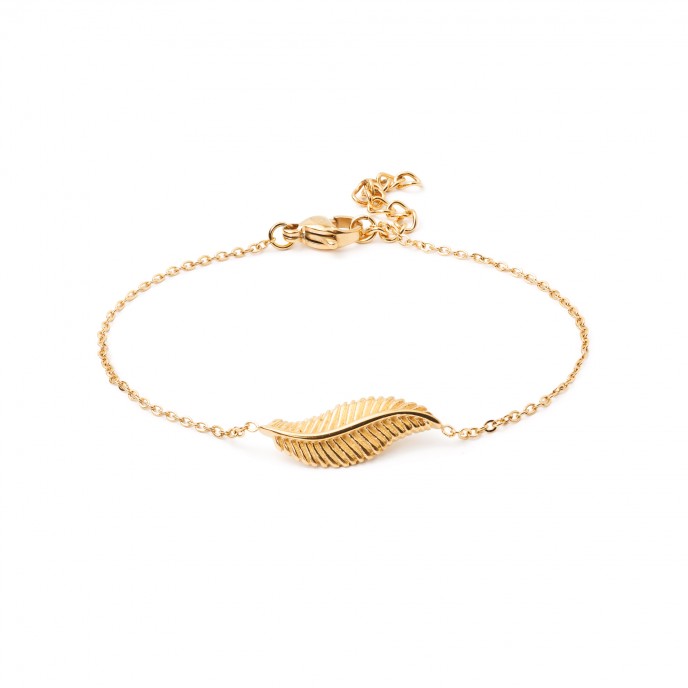 STEEL FEATHER BRACELET 