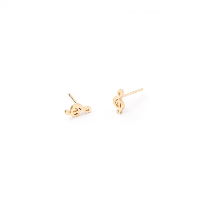 STEEL TREBEL CLEF EARRINGS