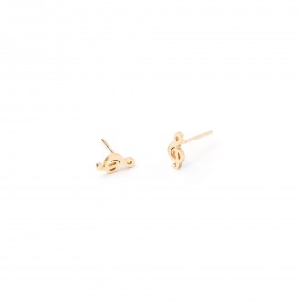 STEEL TREBEL CLEF EARRINGS