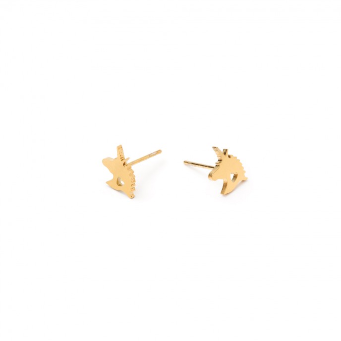 STEEL UNICORN EARRINGS