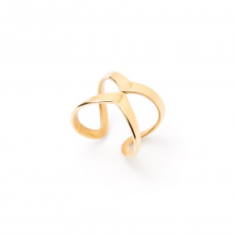 CRISSCROSS STEEL RING